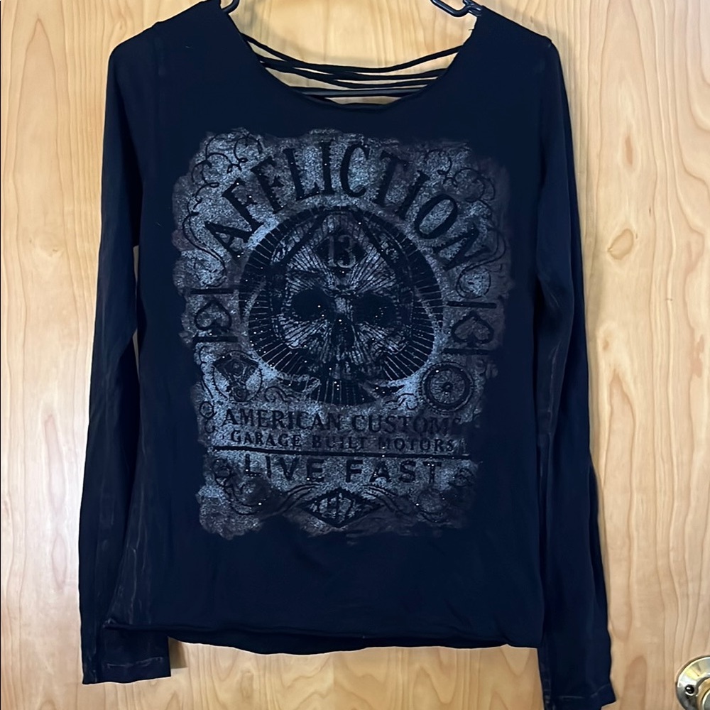 Affliction Charcoal Graphic Long Sleeve Tee